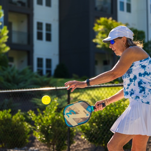 playing pickle ball