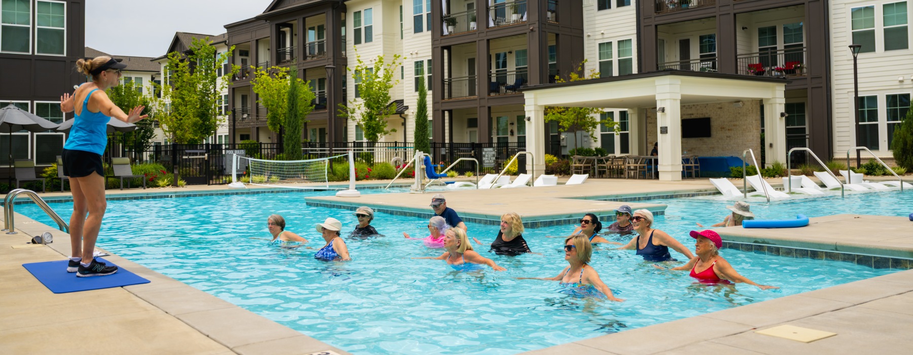 Enjoy Water Aerobics in the pool at Connery on Providence