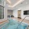 indoor jacuzzi near wall mounted tv